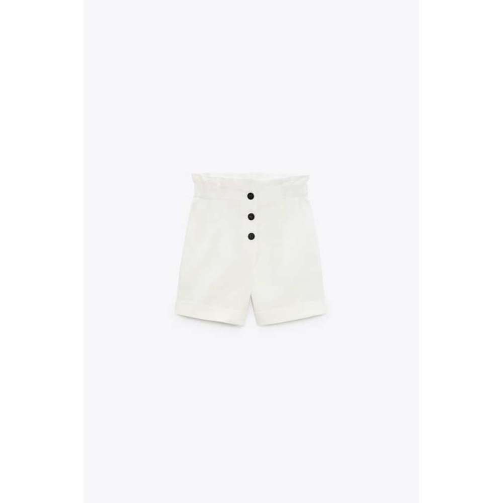 TURNED-UP HEM PAPERBAG SHORTS